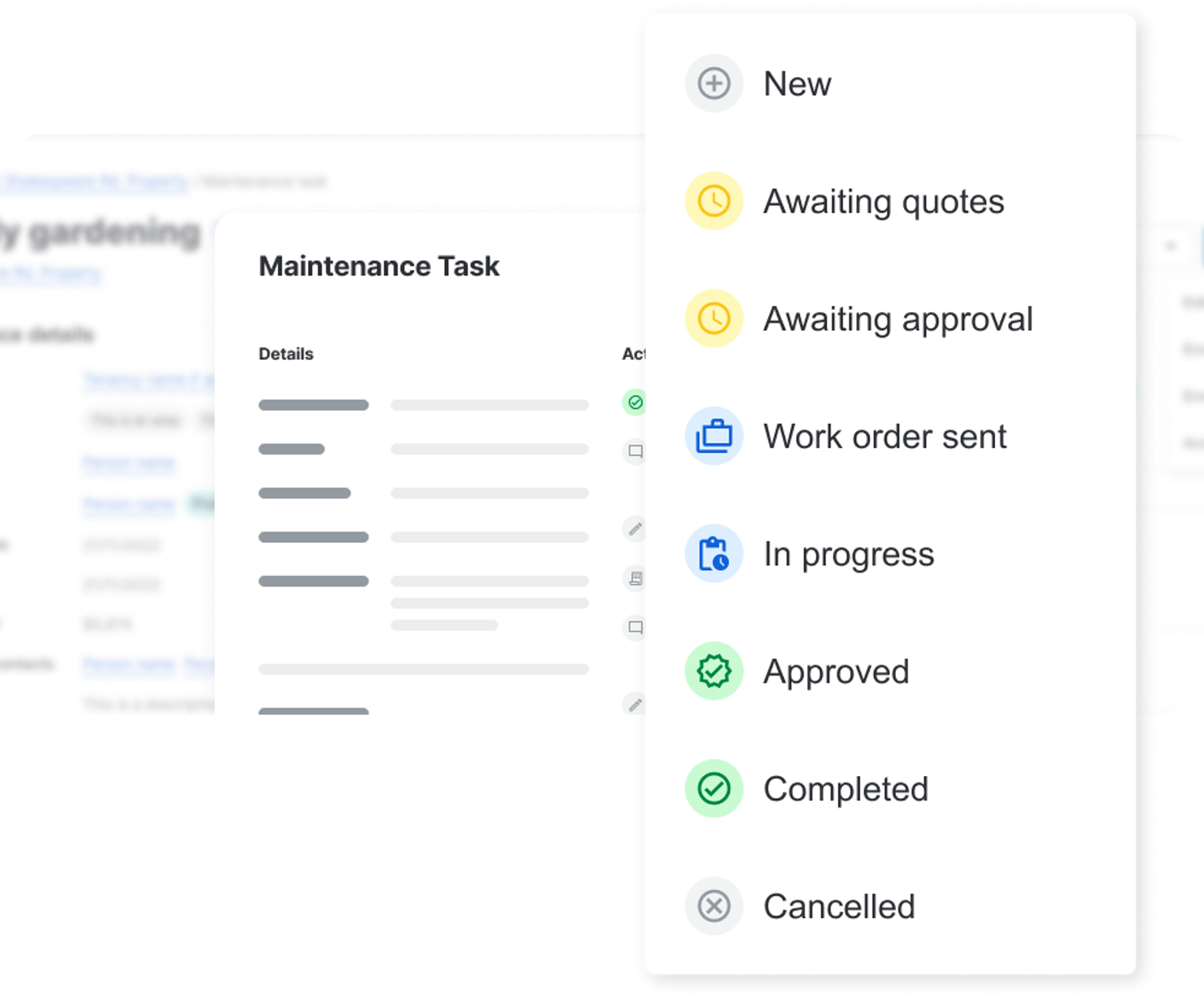task statuses